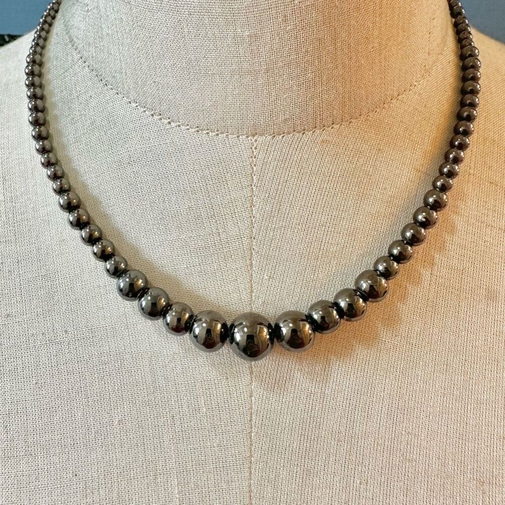 Hematite beaded necklace